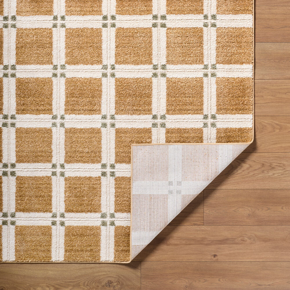 La Luna Light Brown/Olive Machine Woven Rug LUU-2307 - fold
