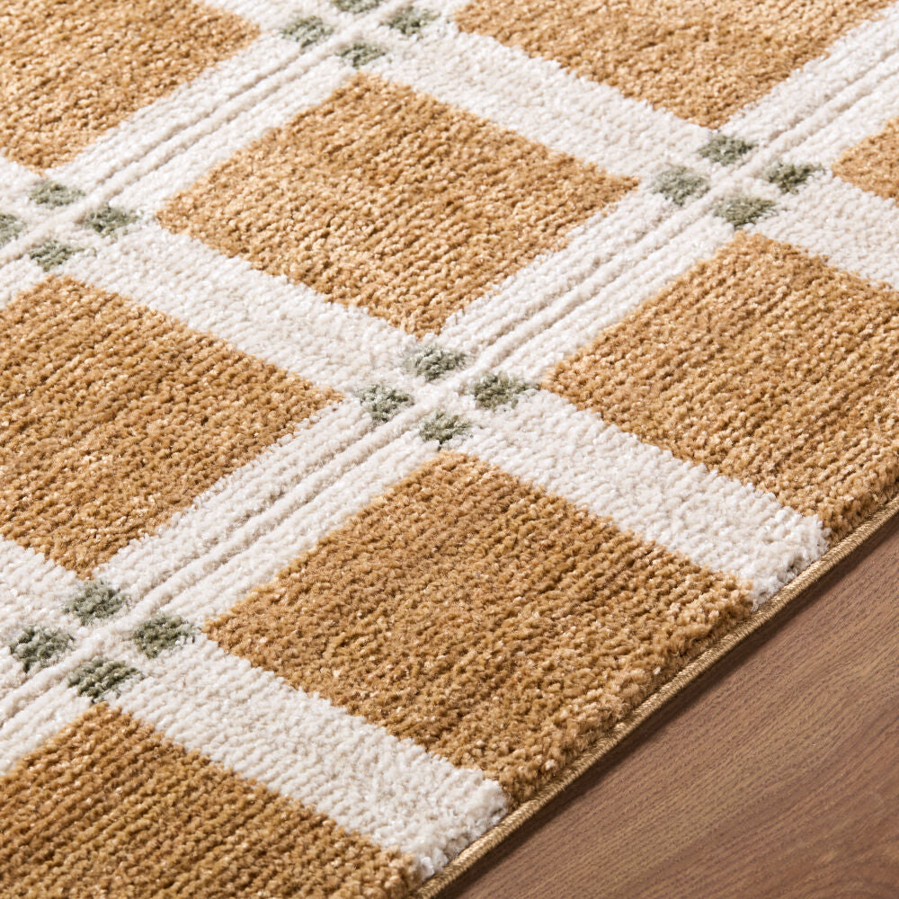 La Luna Light Brown/Olive Machine Woven Rug LUU-2307 - texture