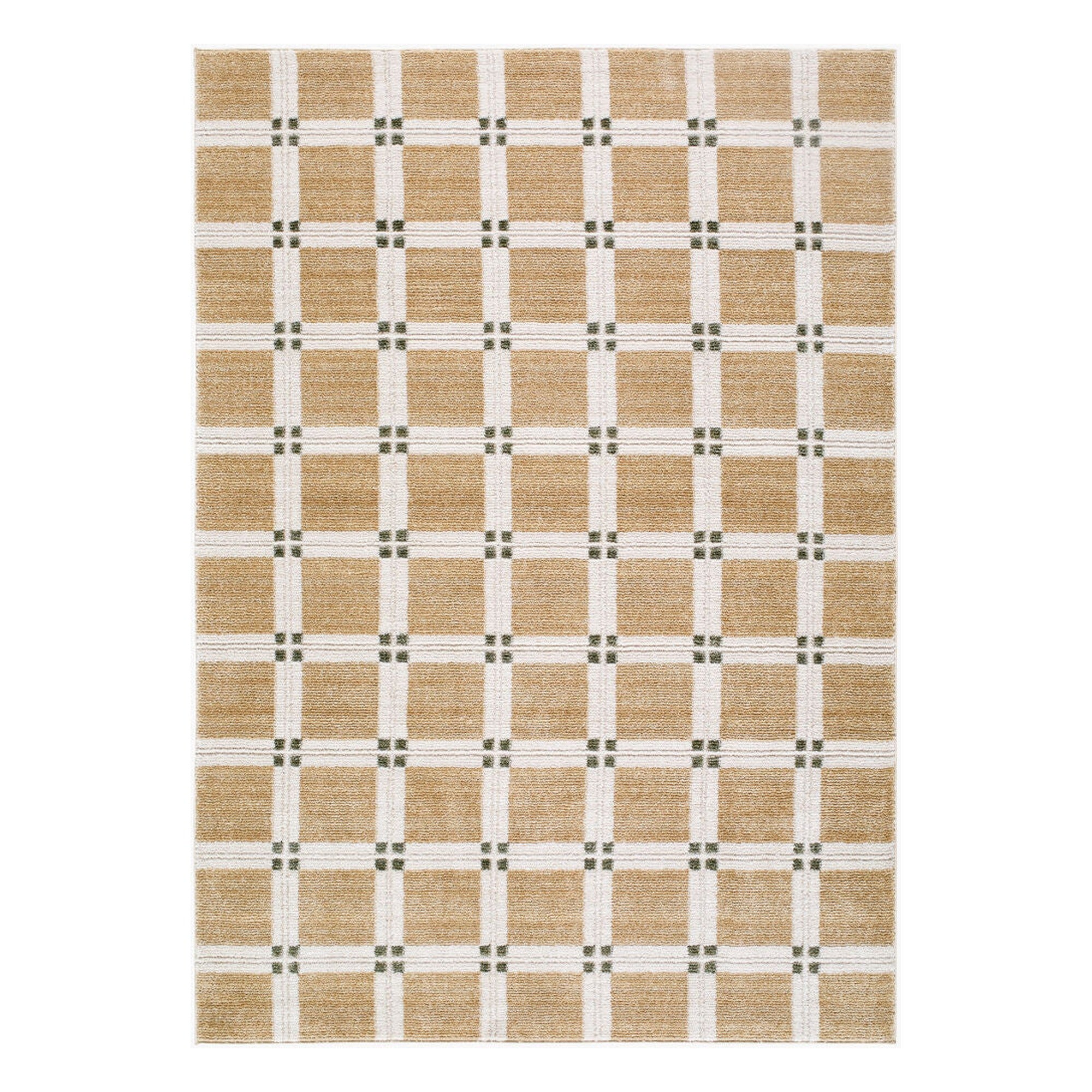 La Luna Light Gray/Tan Machine Woven Rug - 5'3" x 7'