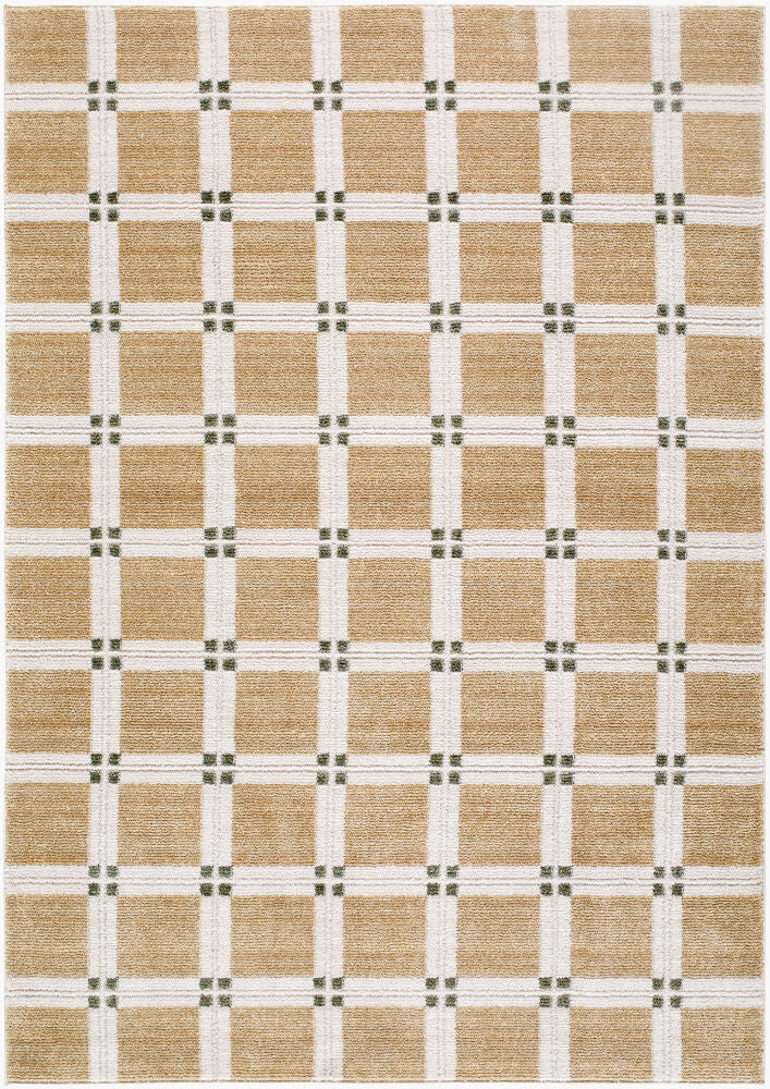 La Luna Light Gray/Tan Machine Woven Rug - 5'3" x 7'