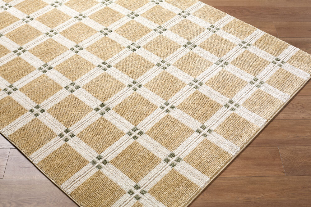 La Luna Light Gray/Tan Machine Woven Rug - corner