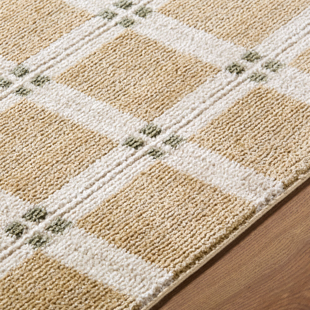 La Luna Light Gray/Tan Machine Woven Rug - texture