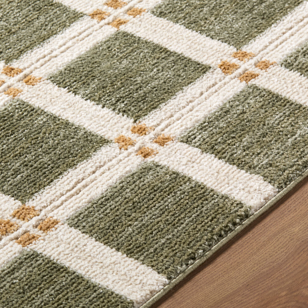 La Luna Light Brown/Olive Machine Woven Rug LUU-2309 - texture