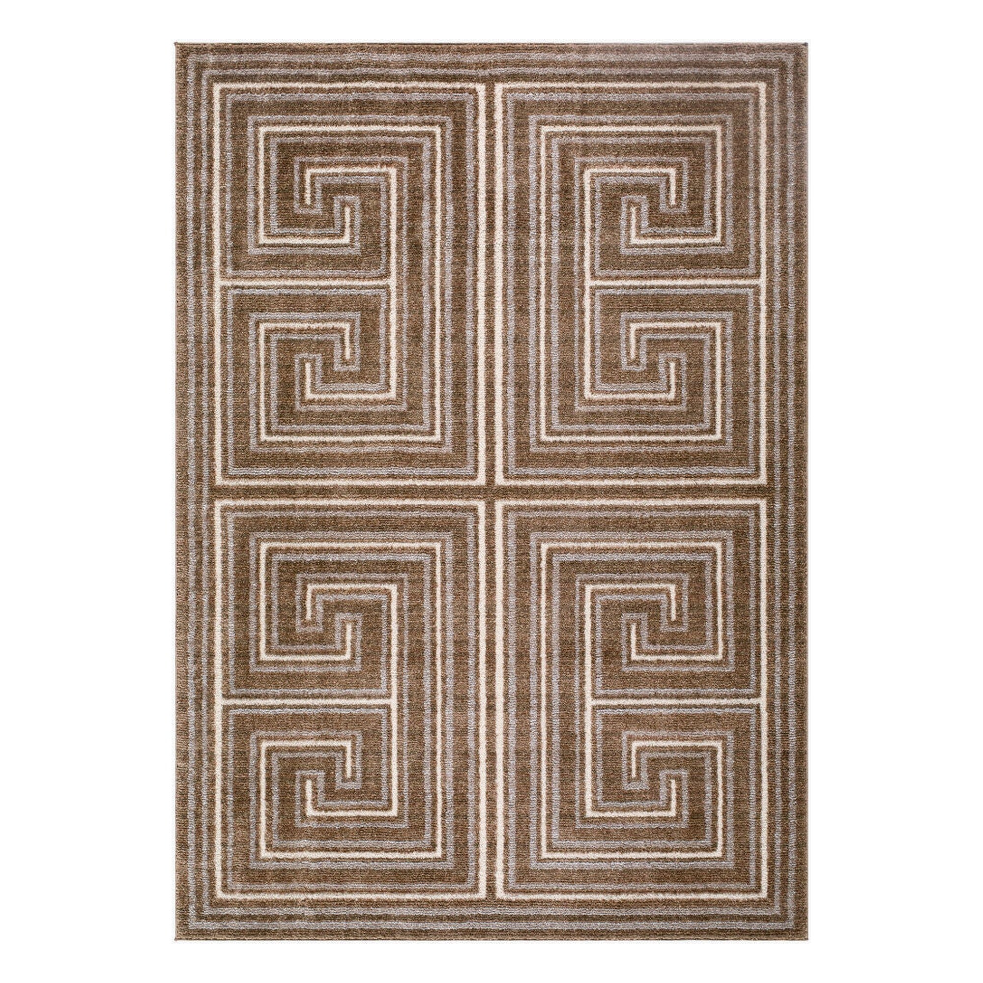 La Luna Dark Brown/Taupe Machine Woven Rug LUU-2311 - 5'3" x 7'