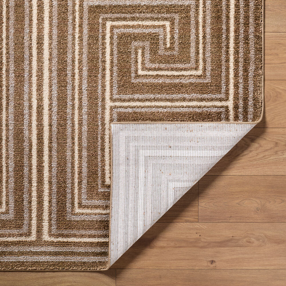 La Luna Dark Brown/Taupe Machine Woven Rug LUU-2311 - fold