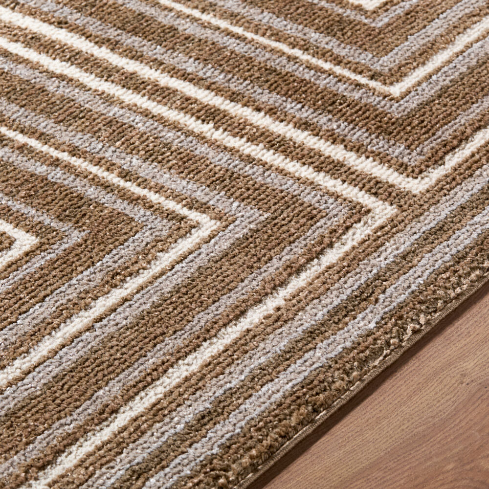La Luna Dark Brown/Taupe Machine Woven Rug LUU-2311 - texture