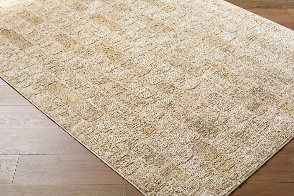 La Luna Light Gray/Taupe Machine Woven Rug - corner