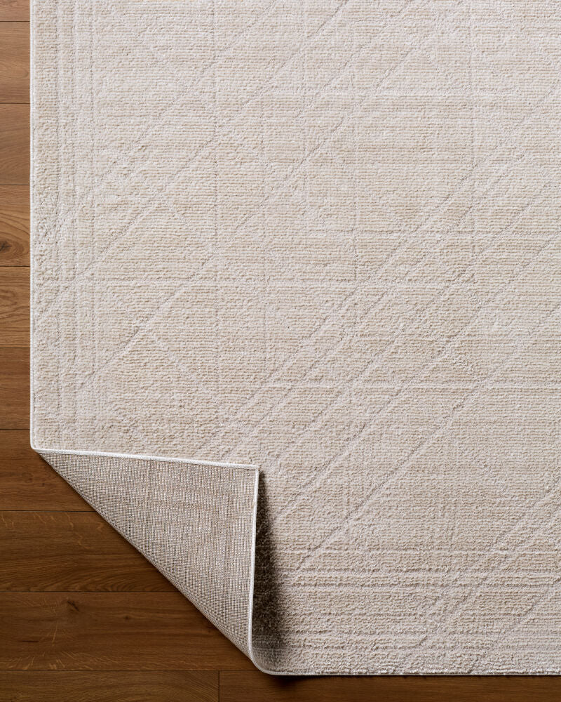 La Luna Off-White Machine Woven Rug - fold