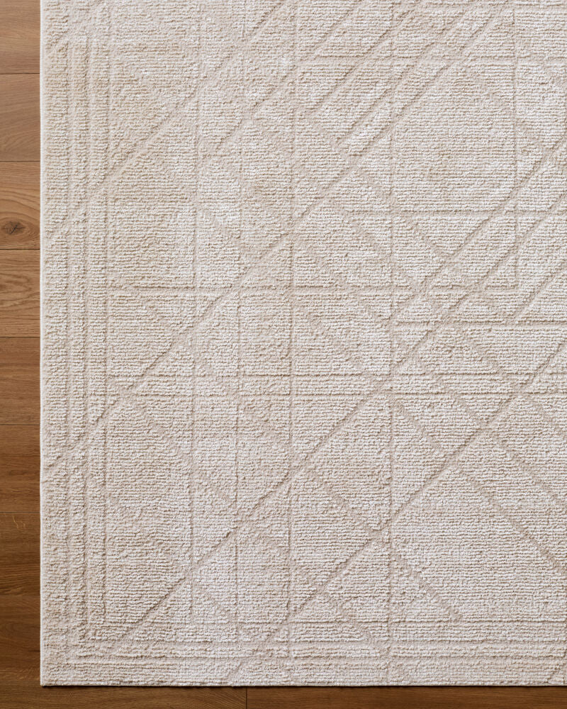 La Luna Off-White Machine Woven Rug - overhead