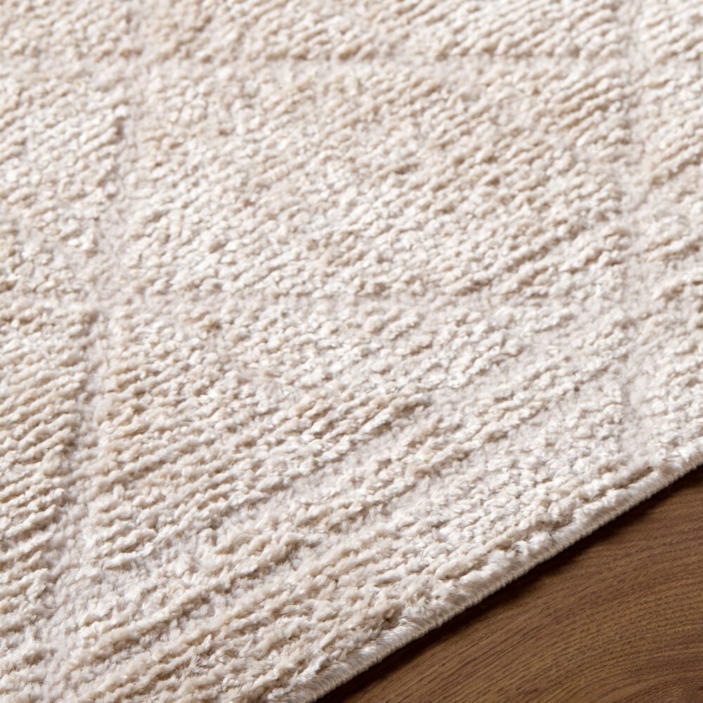 La Luna Off-White Machine Woven Rug - texture
