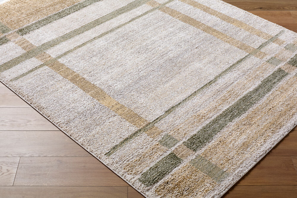 La Luna Dark Brown/Taupe Machine Woven Rug LUU-2314 - corner