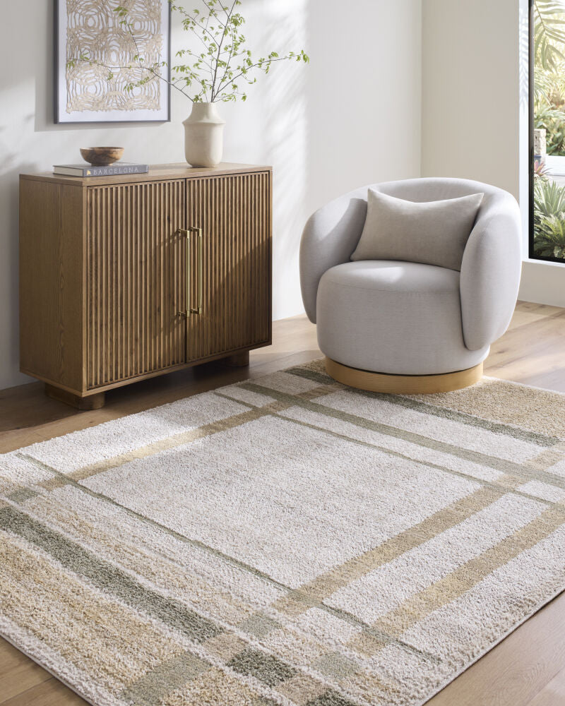La Luna Dark Brown/Taupe Machine Woven Rug LUU-2314 - roomscene
