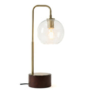Luxeray Table Lamp | Brushed Gold Arch and Glass Globe