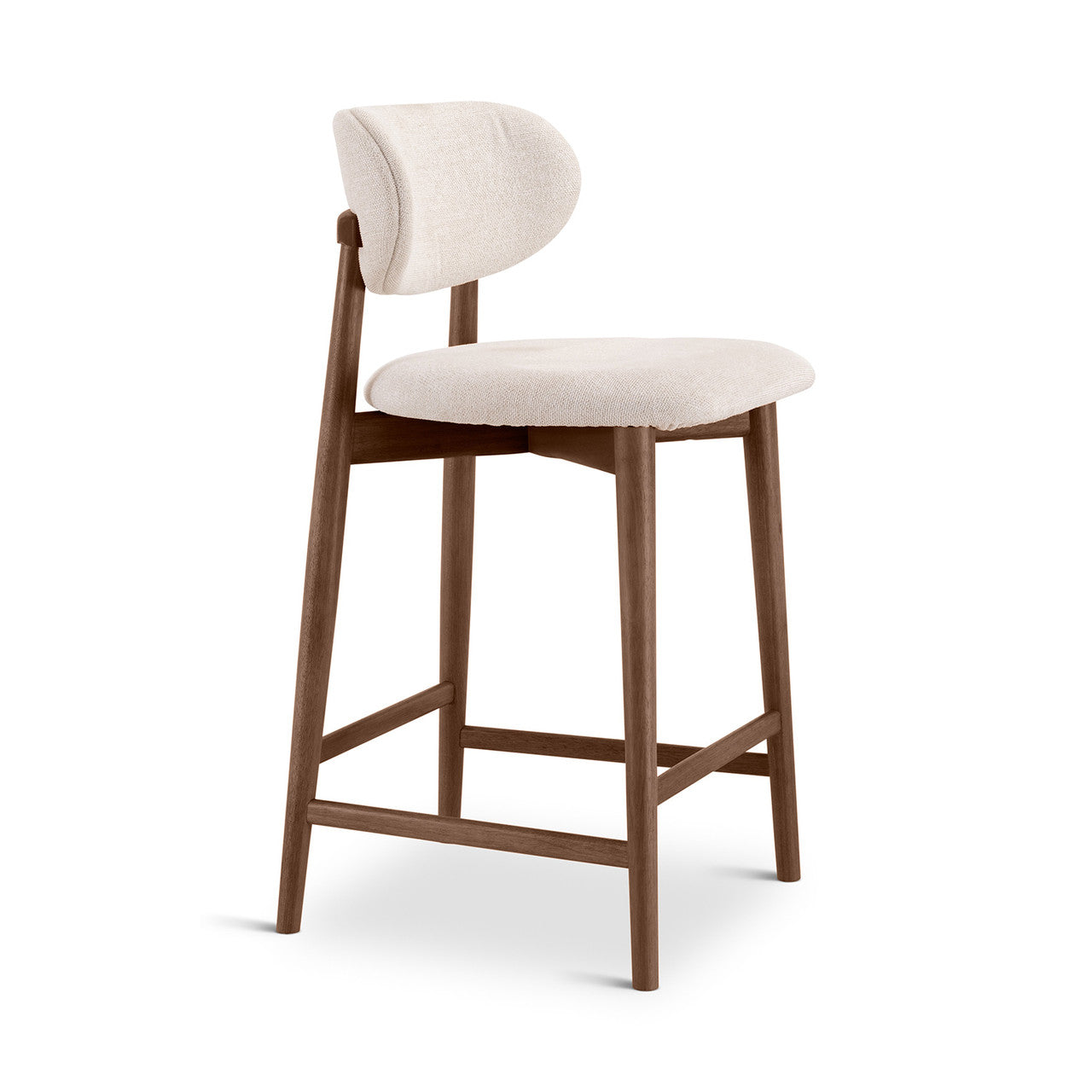 Lucia Counter Stool - Harvest Natural Seat - Nogal Frame