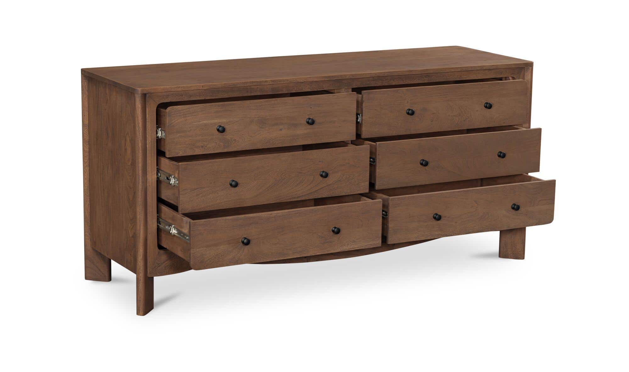 Mabel 6 Drawer Dresser Dark Brown by Moe's Home Collection - view 14