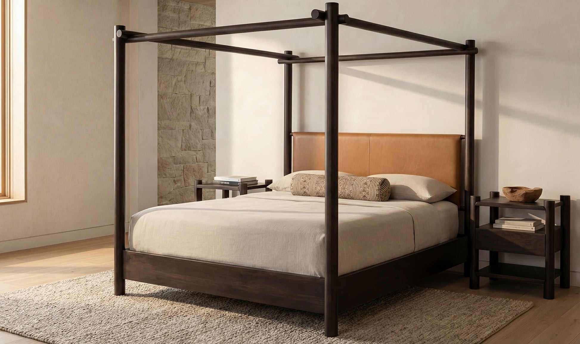 Devin Bed King Brown by Moe's Home Collection - view 5