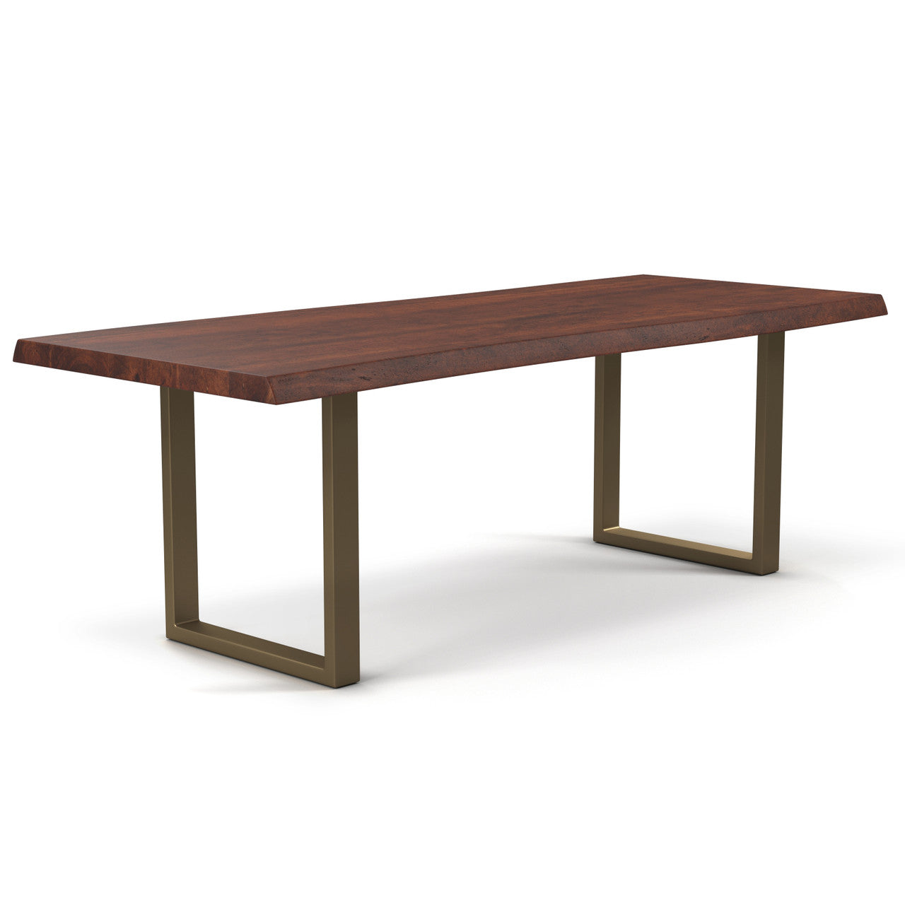 Brooks - Dining Table - U Base - 40" x 79" - Americano Top - Brass Base