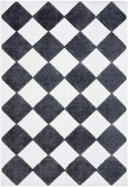 Lyna Charcoal/White Machine Woven Rug - 2' x 2'10"