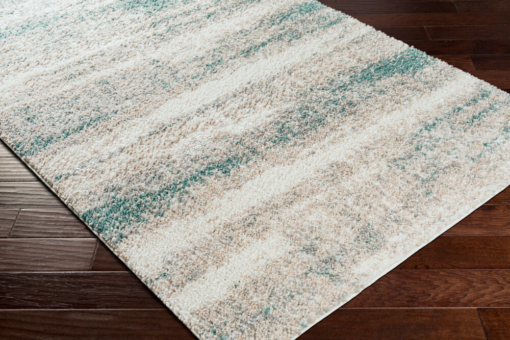 Lyra Shag Blue/Medium Gray Machine Woven Rug - corner