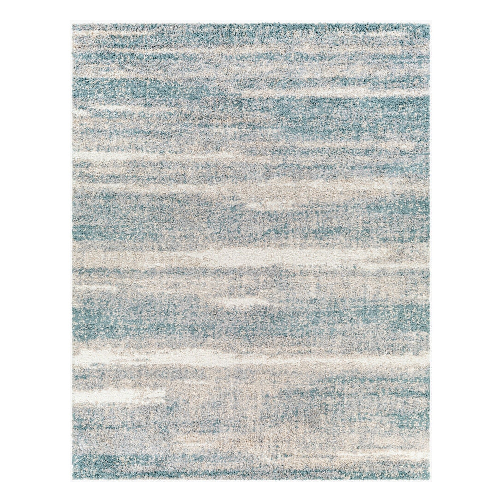 Lyra Shag Blue/Medium Gray Machine Woven Rug - 2' x 2'11"