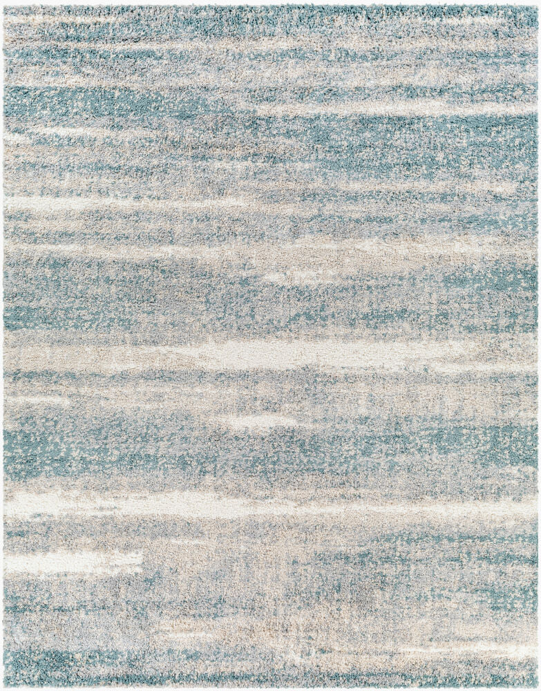 Lyra Shag Blue/Medium Gray Machine Woven Rug - 2' x 2'11"