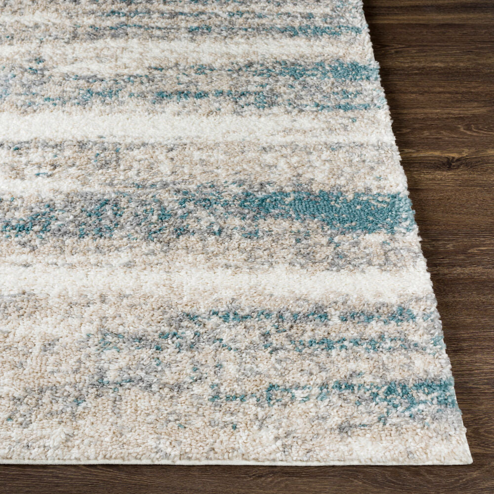 Lyra Shag Blue/Medium Gray Machine Woven Rug - front