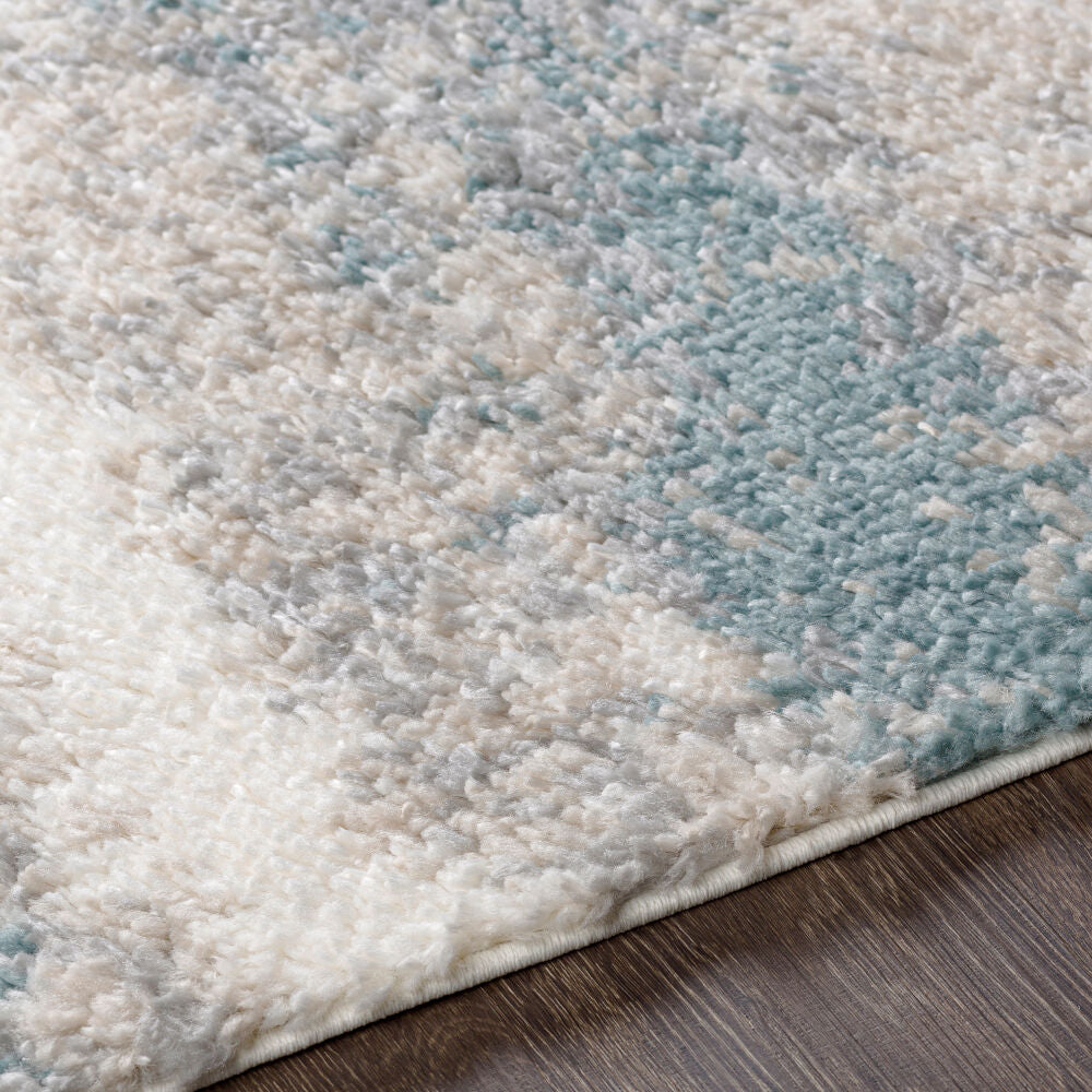 Lyra Shag Blue/Medium Gray Machine Woven Rug - texture
