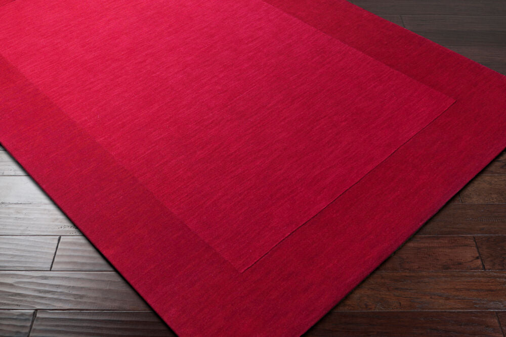 Mystique Red Handmade Rug - corner