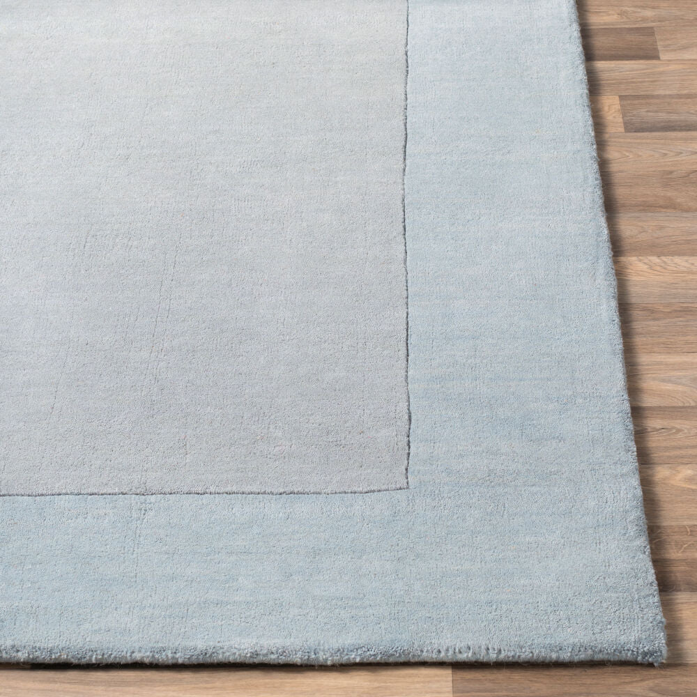 Mystique Ice Blue/Medium Gray Handmade Rug - front