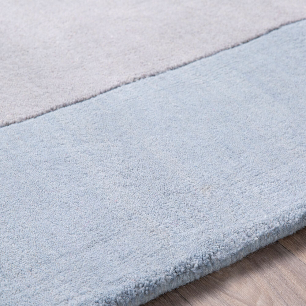 Mystique Ice Blue/Medium Gray Handmade Rug - texture