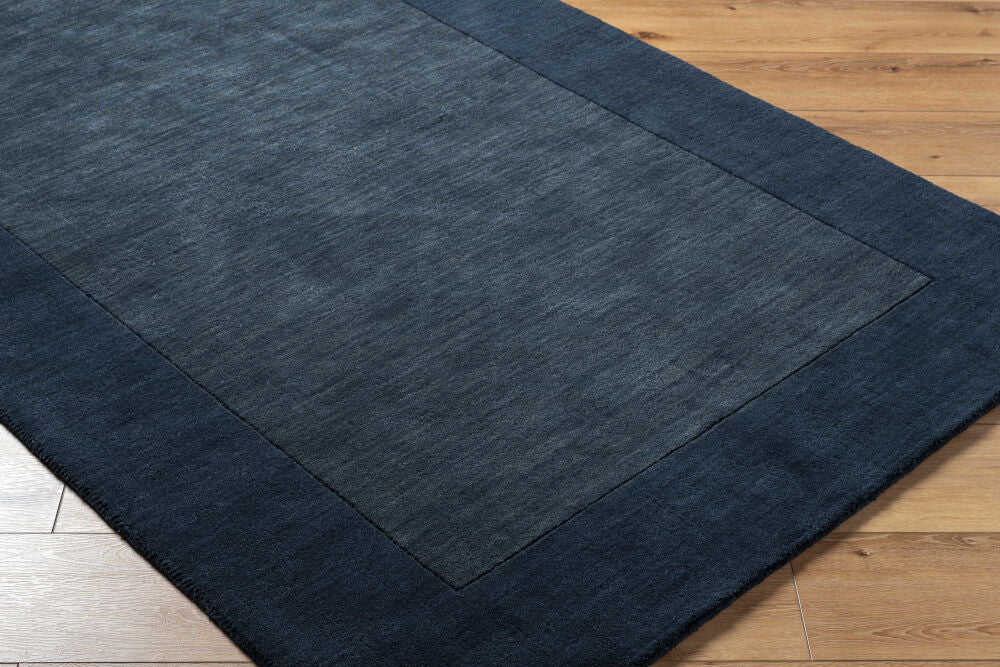 Mystique Ink Blue Handmade Rug - corner