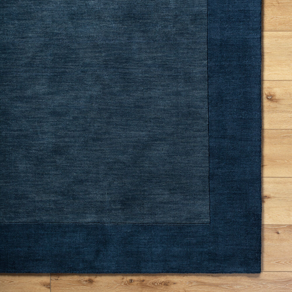 Mystique Ink Blue Handmade Rug - overhead