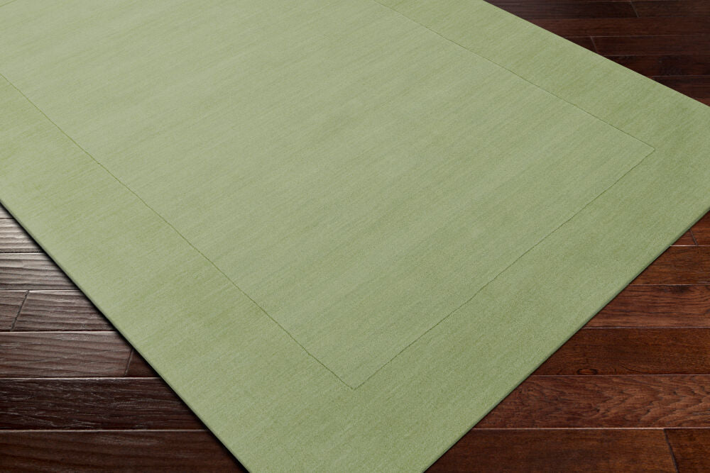 Mystique Medium Green Handmade Rug - corner