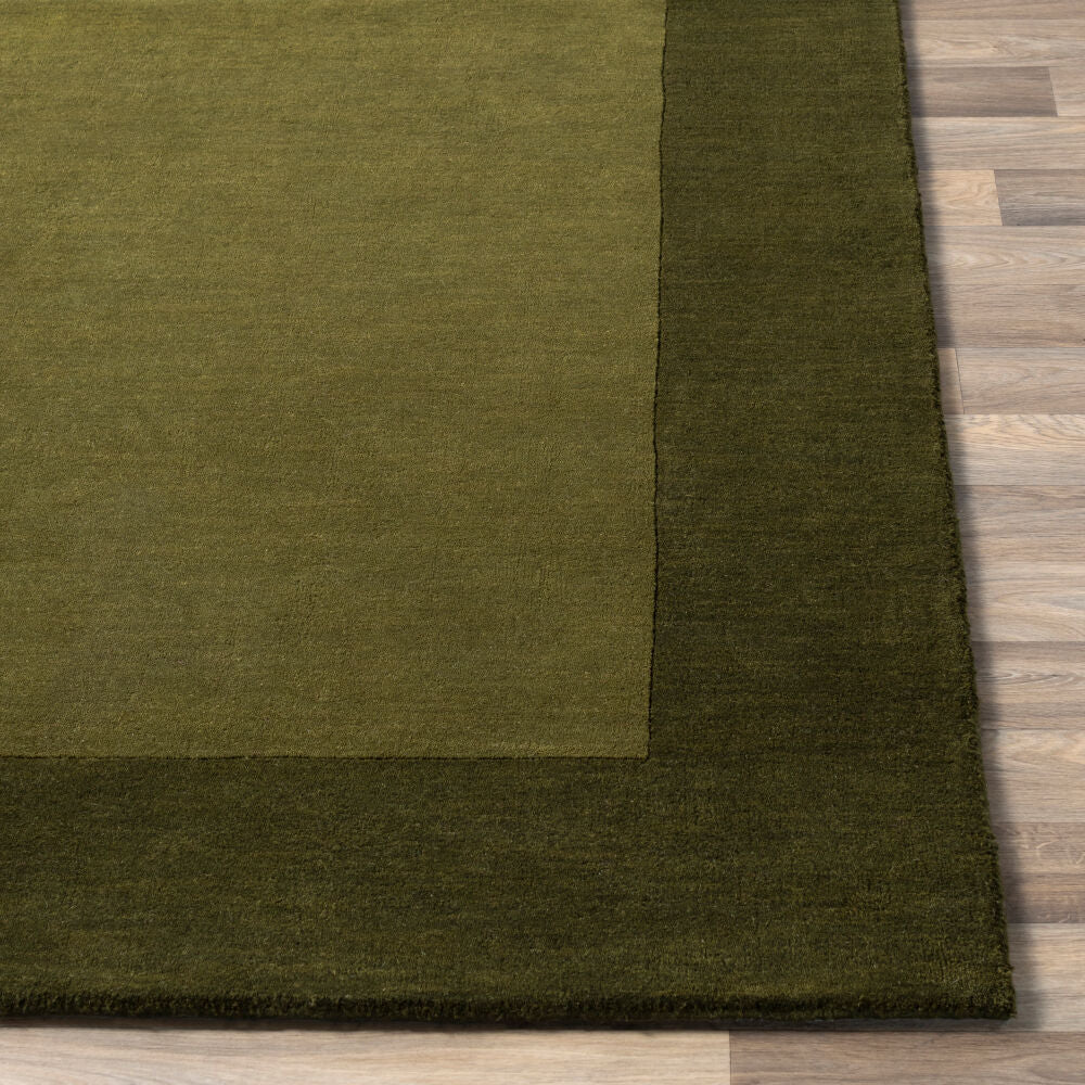 Mystique Dark Green/Olive Handmade Rug - front
