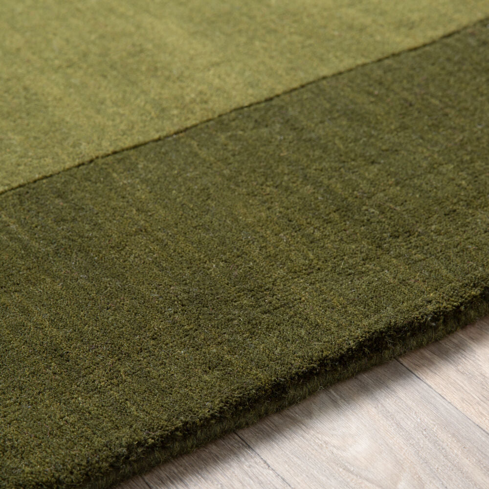 Mystique Dark Green/Olive Handmade Rug - texture