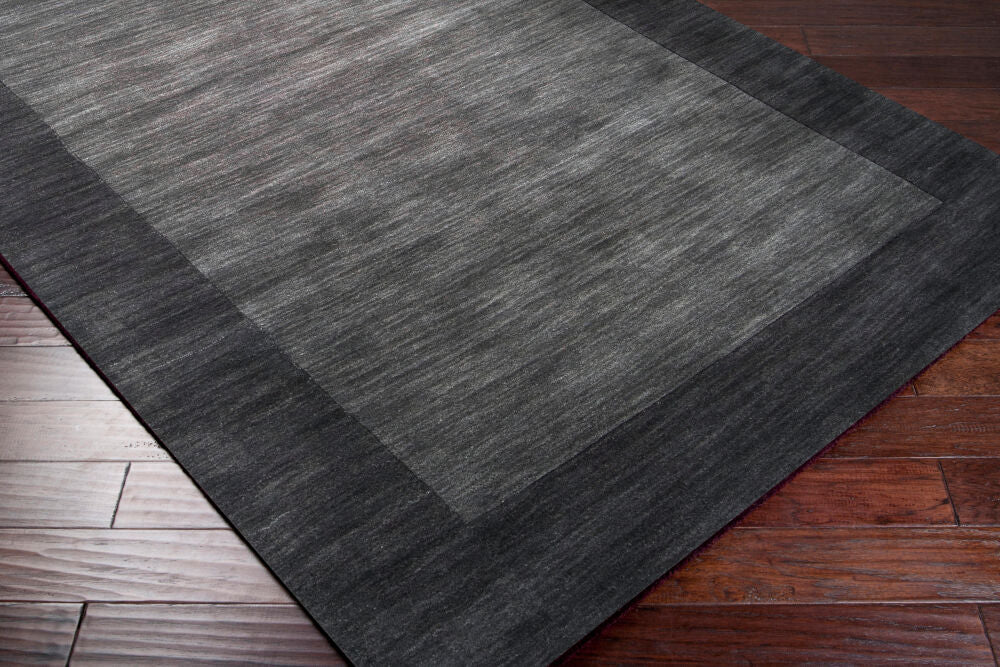 Mystique Black/Charcoal Handmade Rug - corner