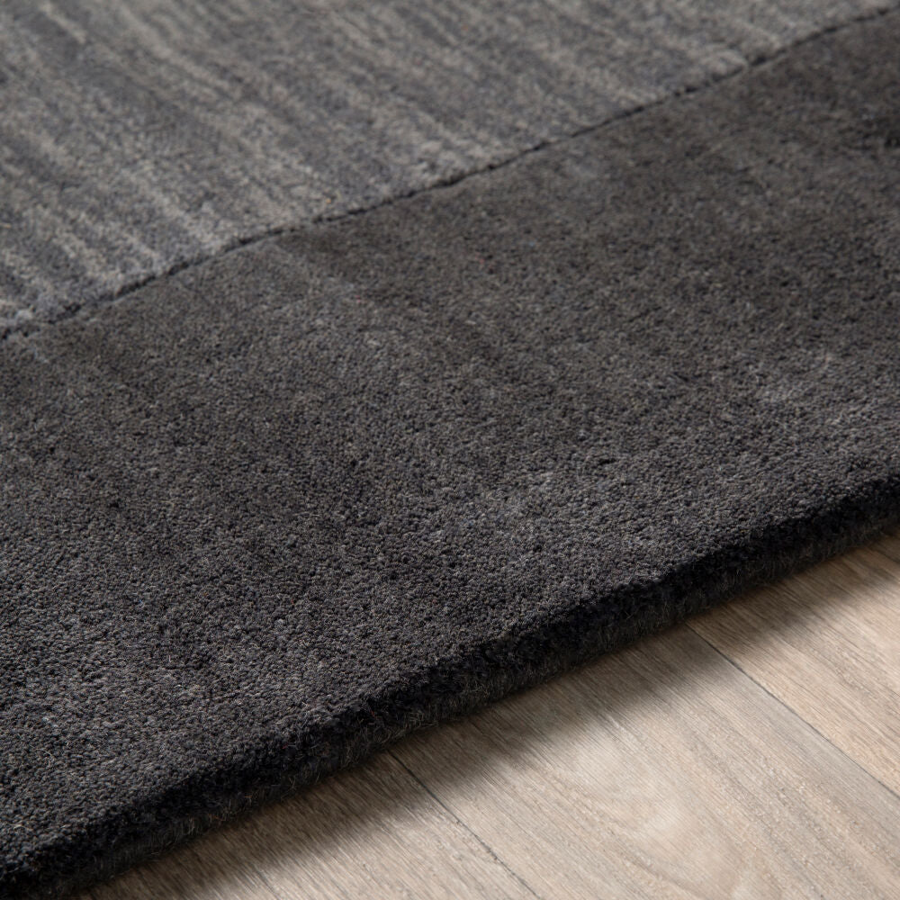 Mystique Black/Charcoal Handmade Rug - texture