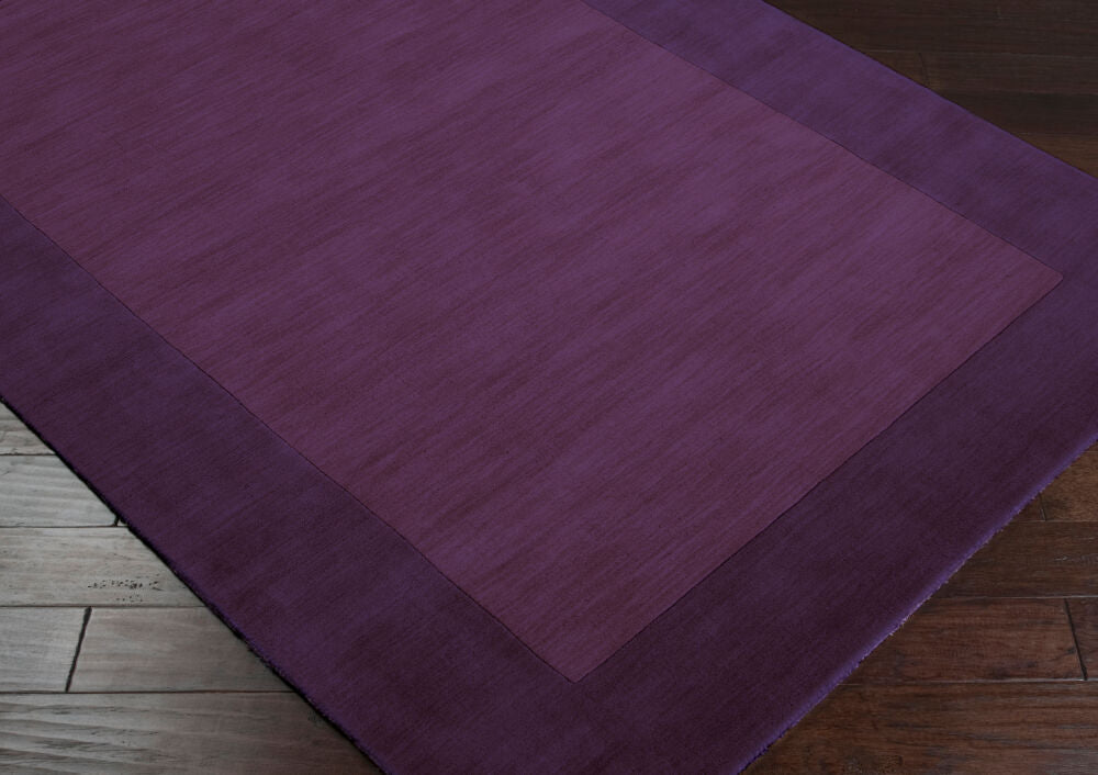 Mystique Dark Plum/Dark Purple Handmade Rug - corner