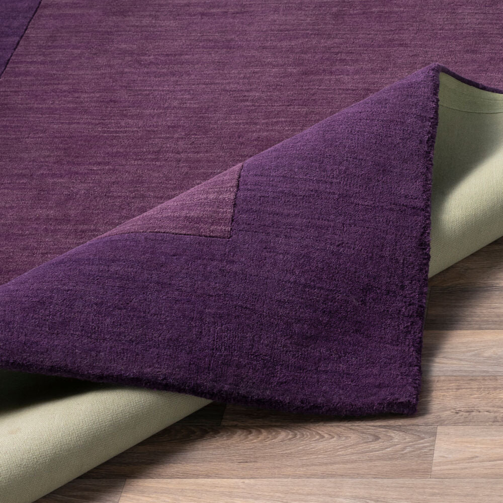 Mystique Dark Plum/Dark Purple Handmade Rug - fold