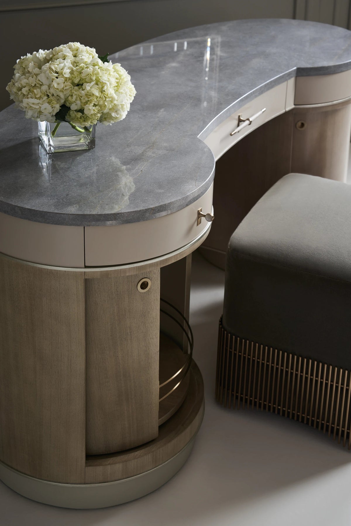 Vanity Fair Brushed Gold Desk 67.25" by Caracole - view 3