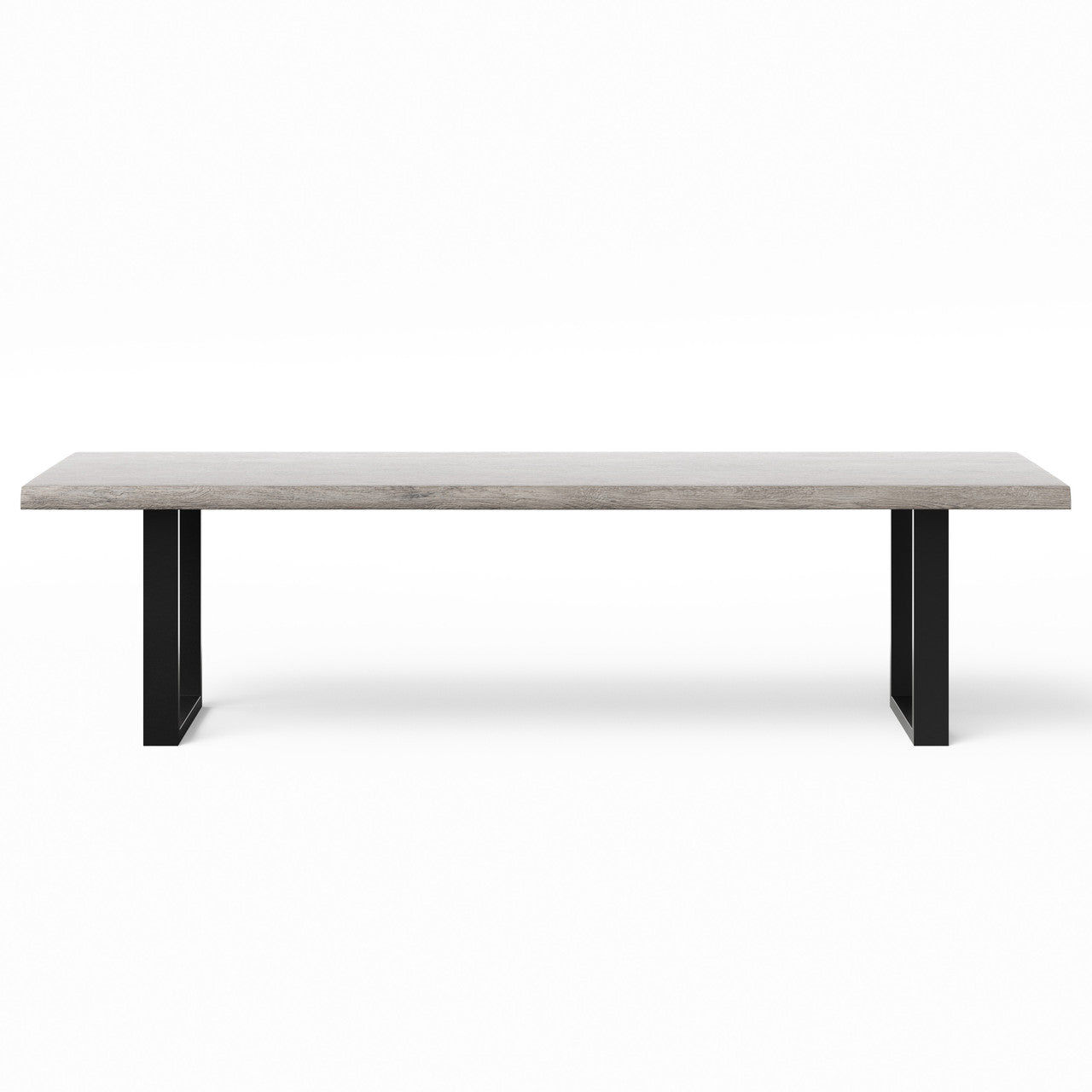Brooks - Dining Table - U Base - 40" x 116" - Sandblasted Grey Top - Black Base