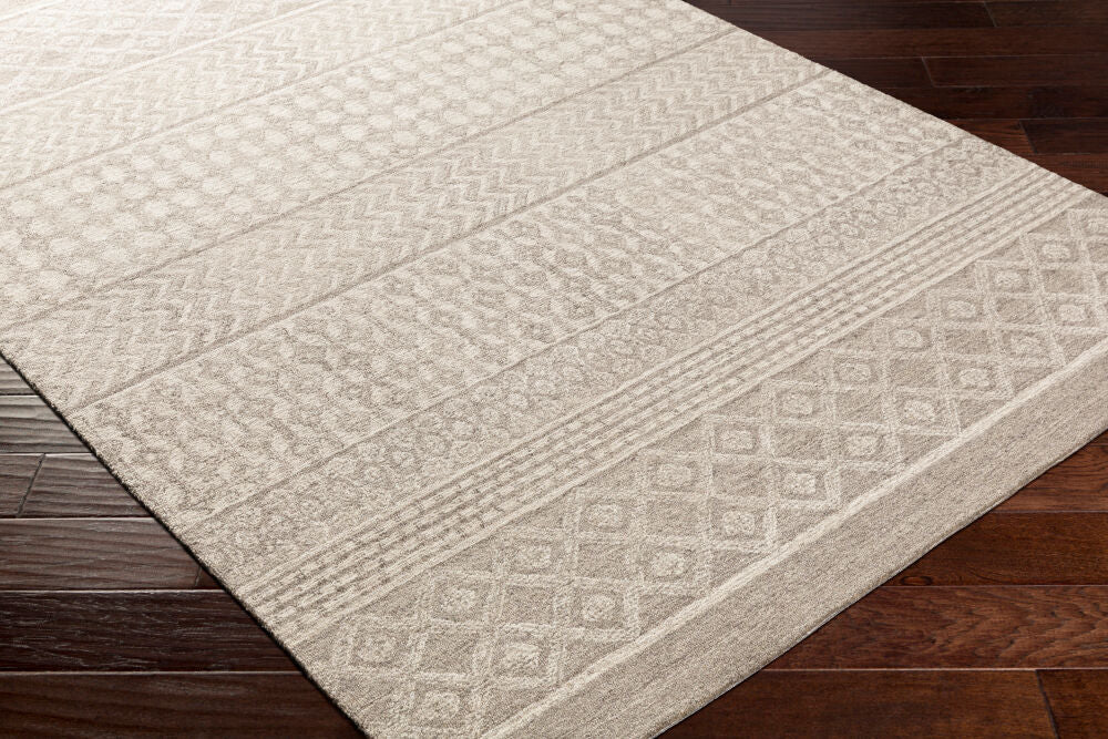Maroc Dark Brown/Oatmeal Handmade Rug - corner