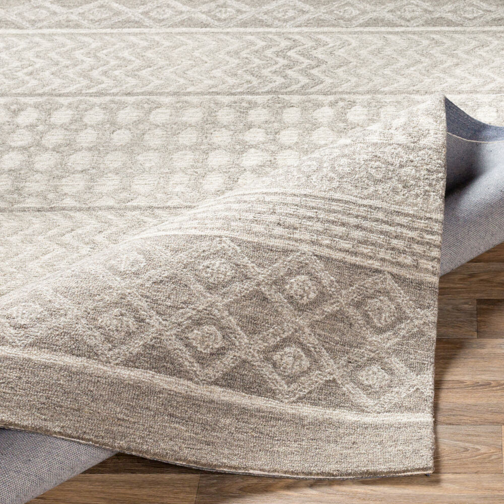 Maroc Dark Brown/Oatmeal Handmade Rug - fold