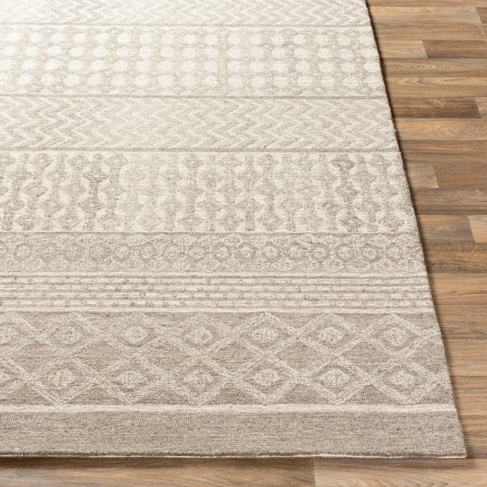 Maroc Dark Brown/Oatmeal Handmade Rug - front