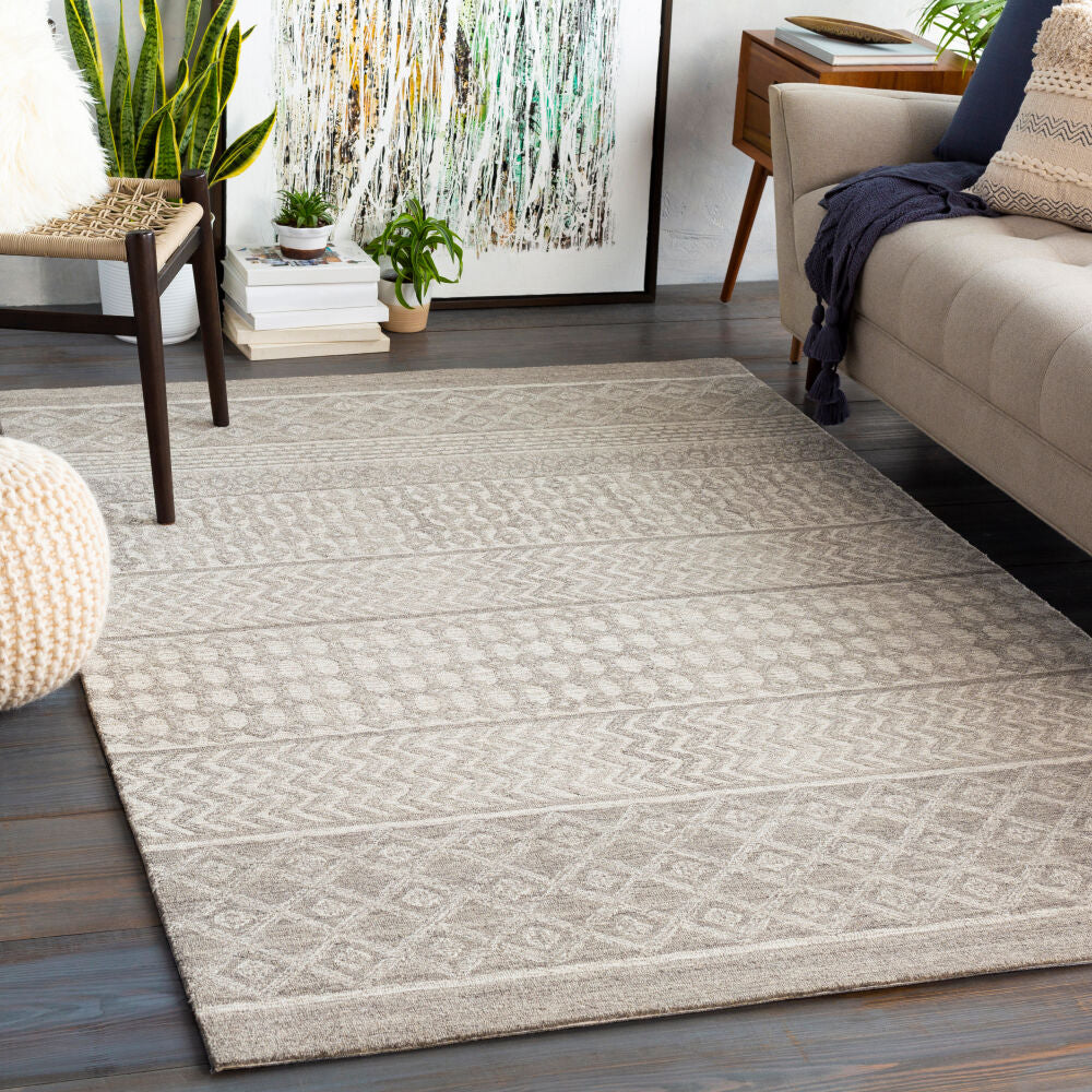 Maroc Dark Brown/Oatmeal Handmade Rug - roomscene