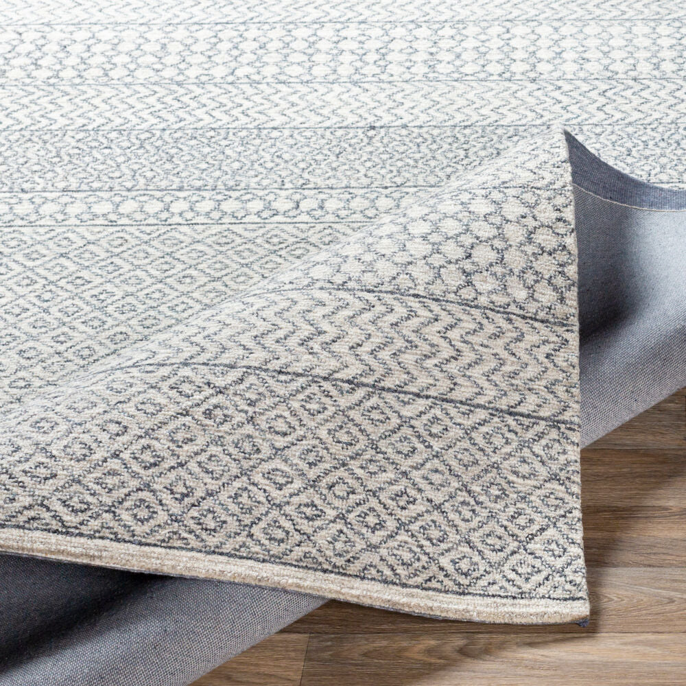 Maroc Black/Oatmeal Handmade Rug - fold