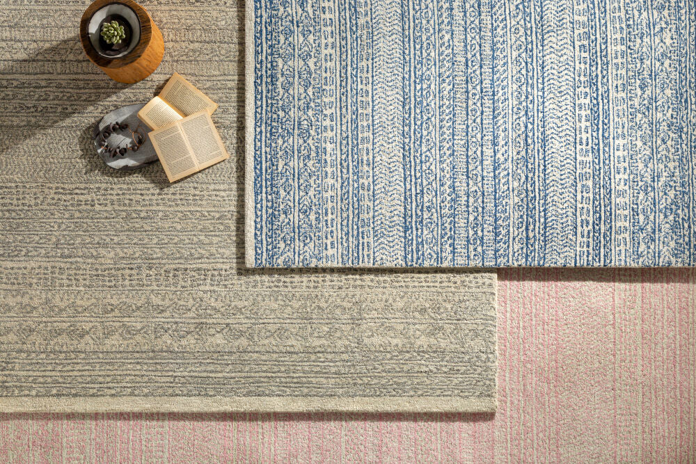 Maroc Dark Blue/Oatmeal Handmade Rug - styleshot