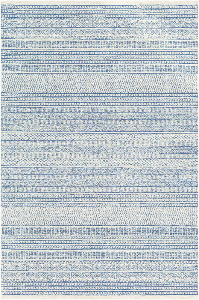 Maroc Dark Blue/Oatmeal Handmade Rug - 10' x 14'