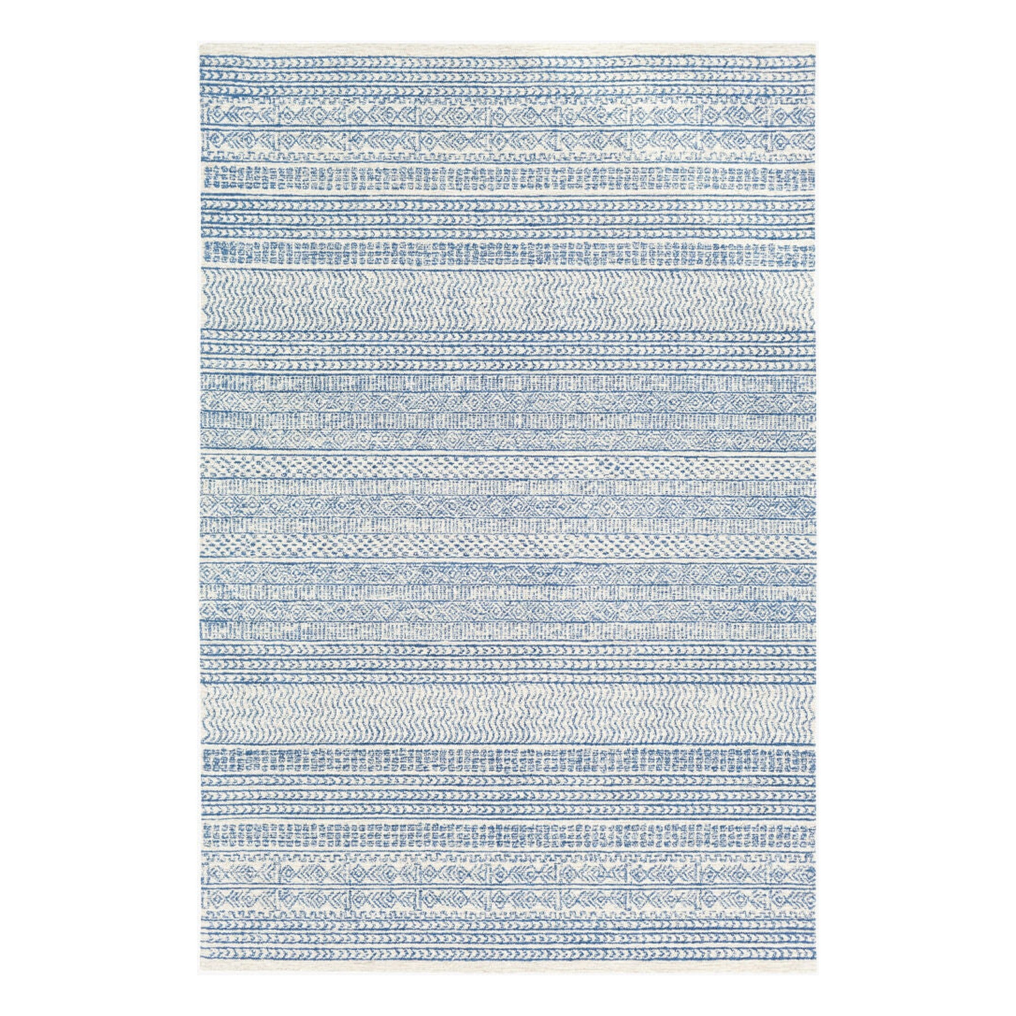Maroc Dark Blue/Oatmeal Handmade Rug - 10' x 14'