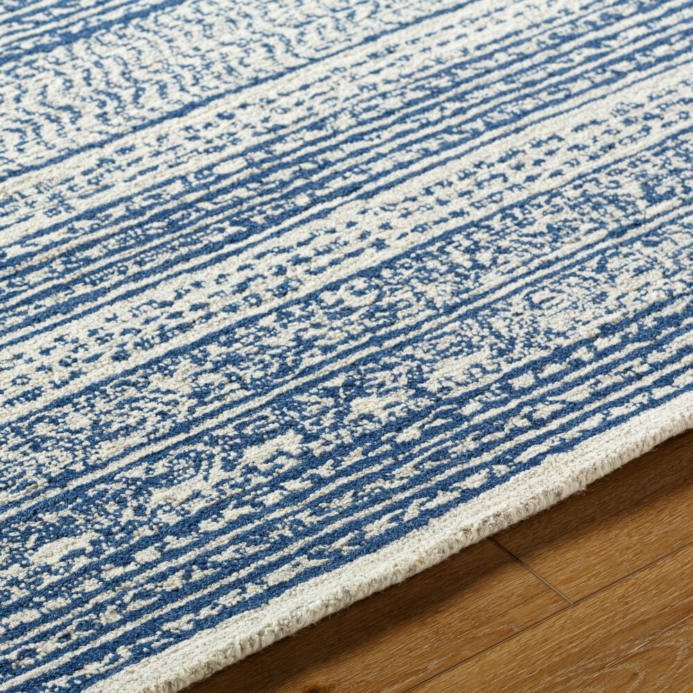 Maroc Dark Blue/Oatmeal Handmade Rug - texture
